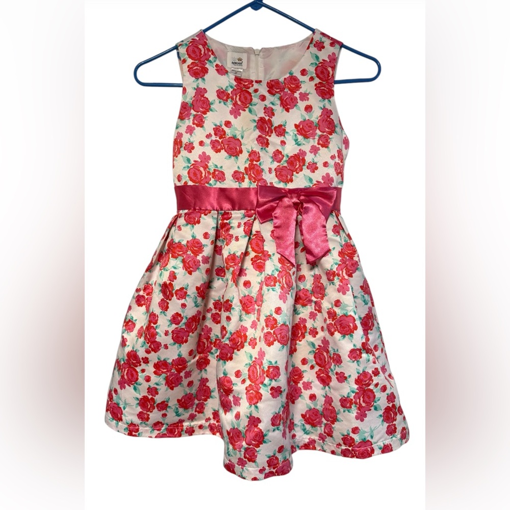 Special Edition Rose Print White Tulle  with Pink Bow sz10 girls Special Event